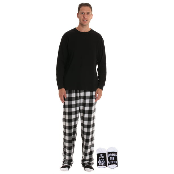 Mens Soft Fleece Pyjama PJ Set Full Length Microfleece Ideal Gift M-XXL 